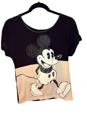 Zara Black & Cream Disney Collaboration Label Tee
